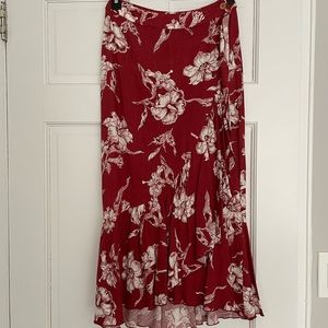 Zara Linen Floral Skirt XS